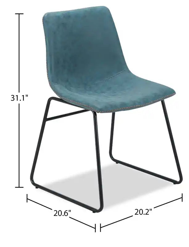Dining Chair with Leather-Look Fabric