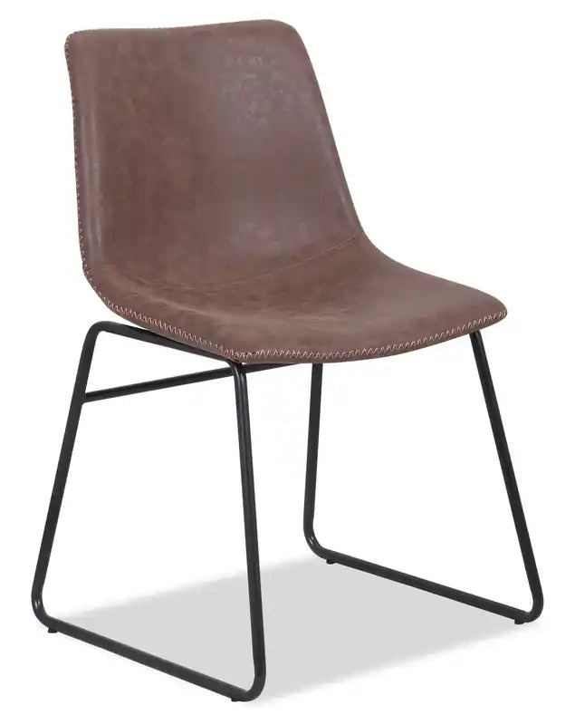 Dining Chair with Leather-Look Fabric