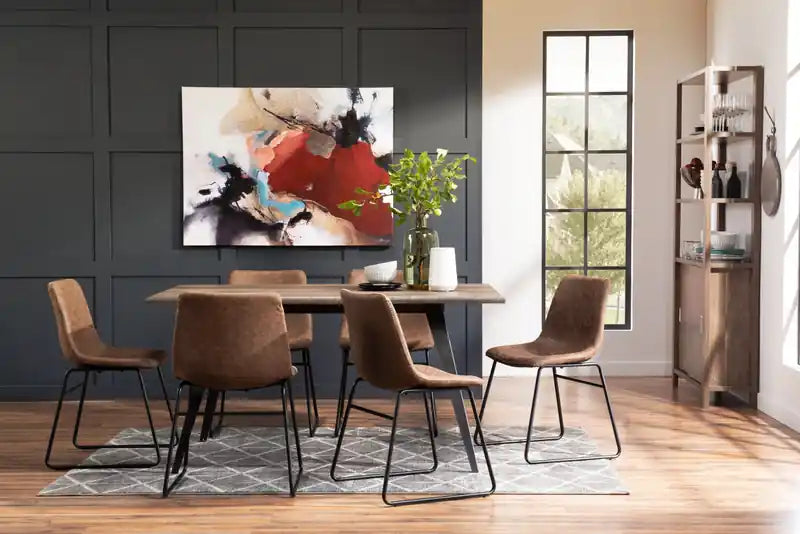 Dining Chair with Leather-Look Fabric