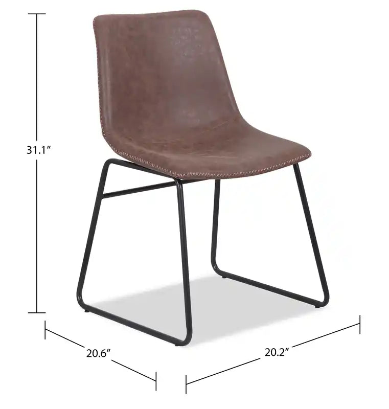 Dining Chair with Leather-Look Fabric