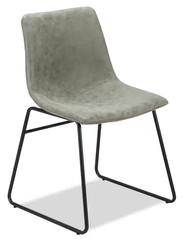 Dining Chair with Leather-Look Fabric