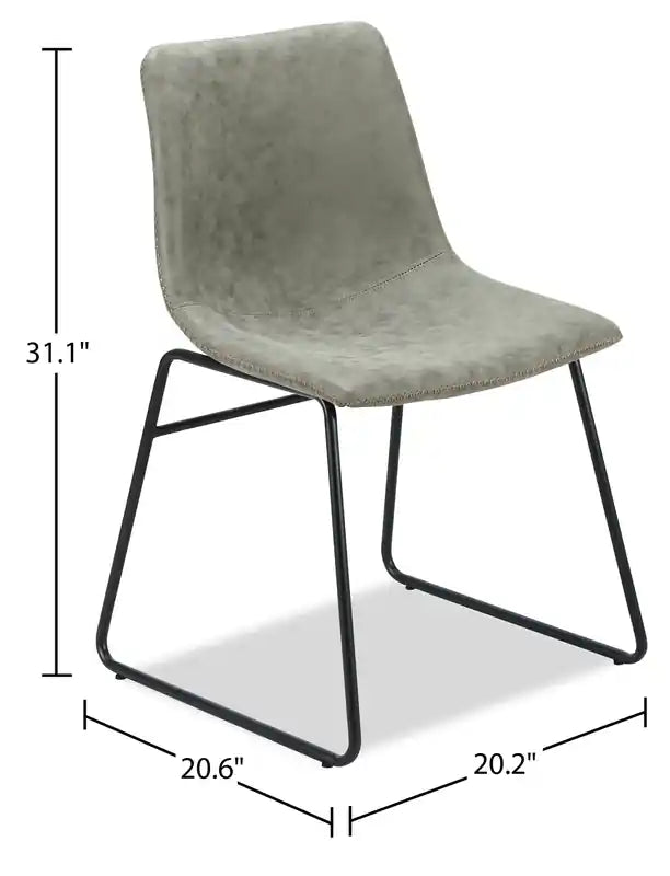 Dining Chair with Leather-Look Fabric