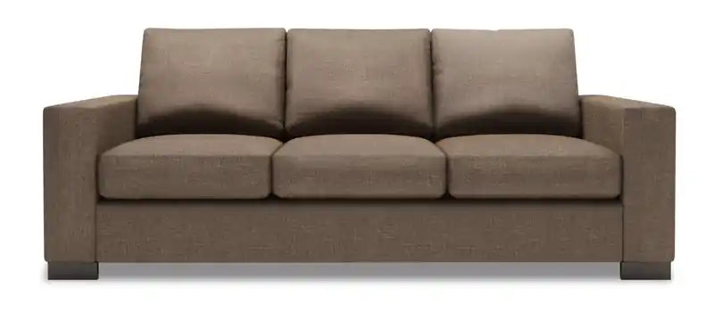 Made in Canada Customizable Sofa Lab Track 85 Linen-Look Fabric Sofa Bed with Track Arms - Pax Rose Pink