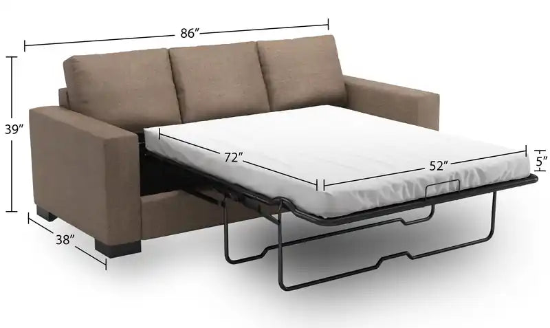 Made in Canada Customizable Sofa Lab Track 85 Linen-Look Fabric Sofa Bed with Track Arms - Pax Rose Pink