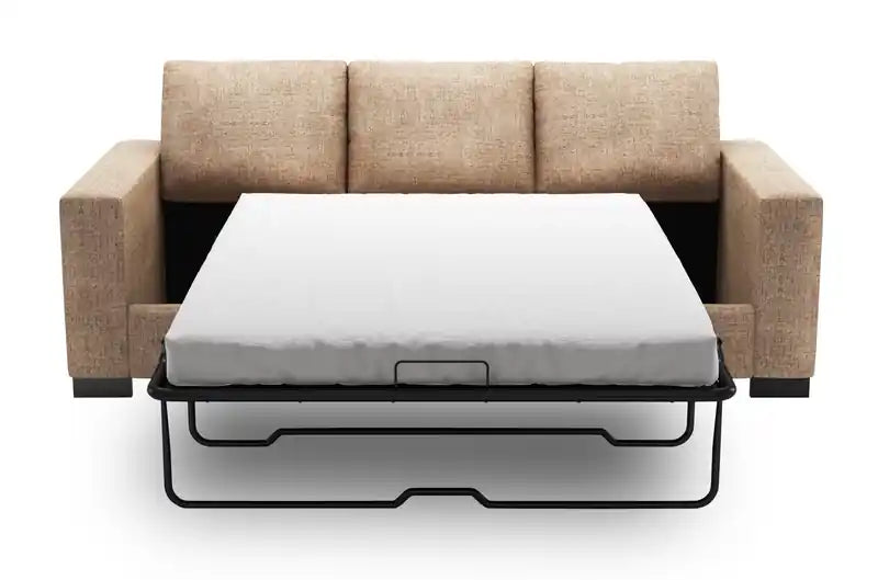 Made in Canada Customizable Sofa Lab Track 85 Linen-Look Fabric Sofa Bed with Track Arms - Pax Rose Pink