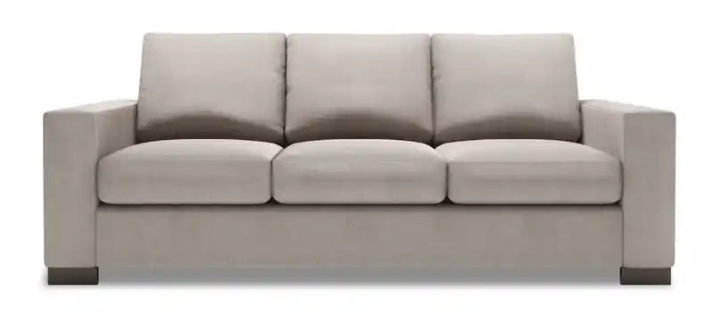 Made in Canada Customizable Sofa Lab Track 85 Linen-Look Fabric Sofa Bed with Track Arms - Pax Rose Pink