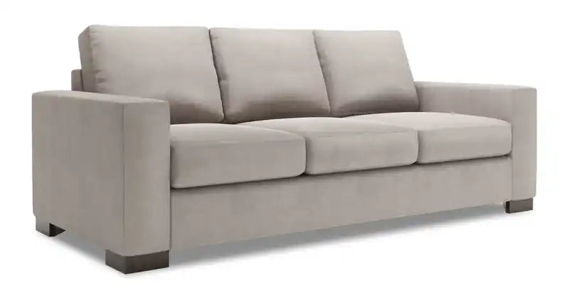 Made in Canada Customizable Sofa Lab Track 85 Linen-Look Fabric Sofa Bed with Track Arms - Pax Rose Pink