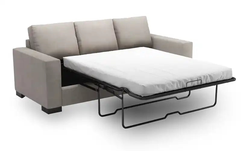 Made in Canada Customizable Sofa Lab Track 85 Linen-Look Fabric Sofa Bed with Track Arms - Pax Rose Pink