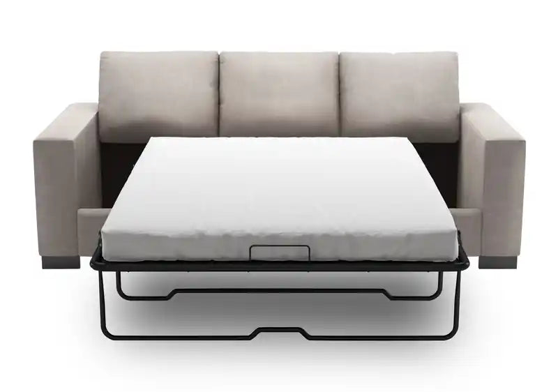 Made in Canada Customizable Sofa Lab Track 85 Linen-Look Fabric Sofa Bed with Track Arms - Pax Rose Pink