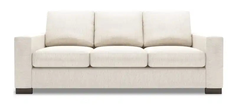 Made in Canada Customizable Sofa Lab Track 85 Linen-Look Fabric Sofa Bed with Track Arms - Pax Rose Pink