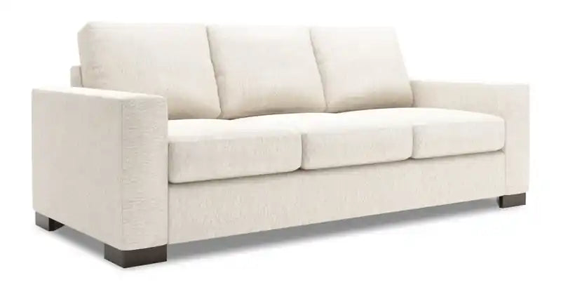Made in Canada Customizable Sofa Lab Track 85 Linen-Look Fabric Sofa Bed with Track Arms - Pax Rose Pink