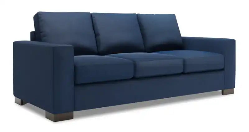 Made in Canada Customizable Sofa Lab Track 85 Linen-Look Fabric Sofa Bed with Track Arms - Pax Rose Pink