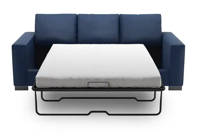 Made in Canada Customizable Sofa Lab Track 85 Linen-Look Fabric Sofa Bed with Track Arms - Pax Rose Pink