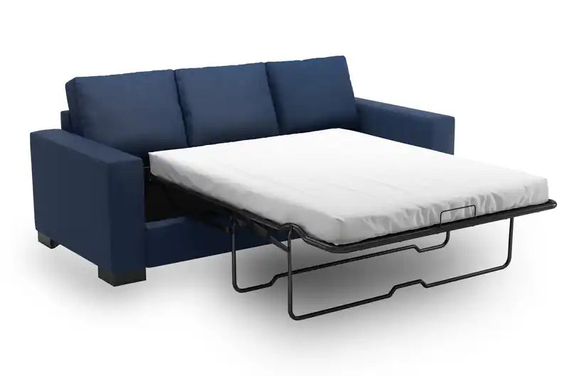 Made in Canada Customizable Sofa Lab Track 85 Linen-Look Fabric Sofa Bed with Track Arms - Pax Rose Pink