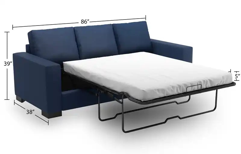 Made in Canada Customizable Sofa Lab Track 85 Linen-Look Fabric Sofa Bed with Track Arms - Pax Rose Pink