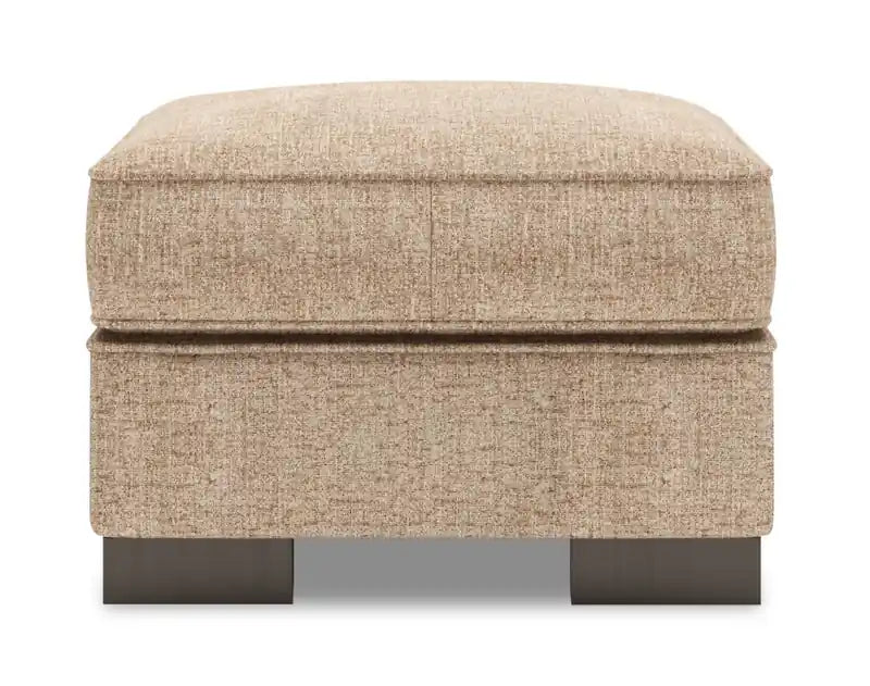 24" Chenille Fabric Ottoman - Luxury Sand Beige