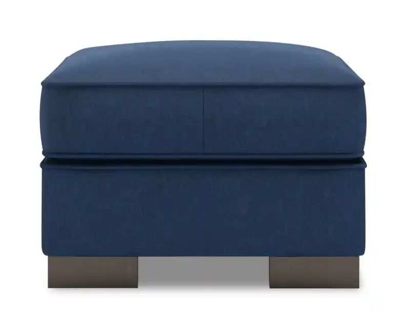 24" Chenille Fabric Ottoman - Luxury Sand Beige