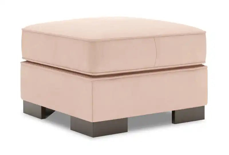 24" Chenille Fabric Ottoman - Luxury Sand Beige