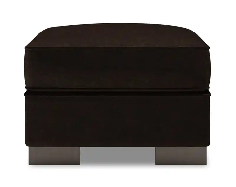 24" Chenille Fabric Ottoman - Luxury Sand Beige