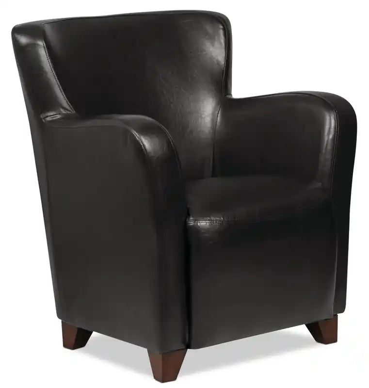 Zello 29.92 Faux Leather Accent Chair with Wood Legs