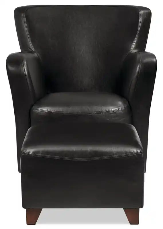 Zello 29.92 Faux Leather Accent Chair with Wood Legs