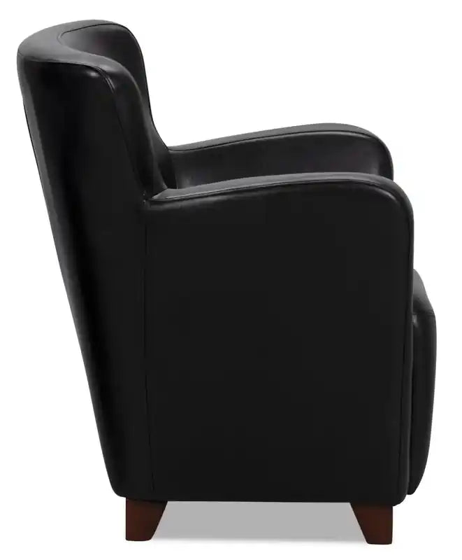 Zello 29.92 Faux Leather Accent Chair with Wood Legs