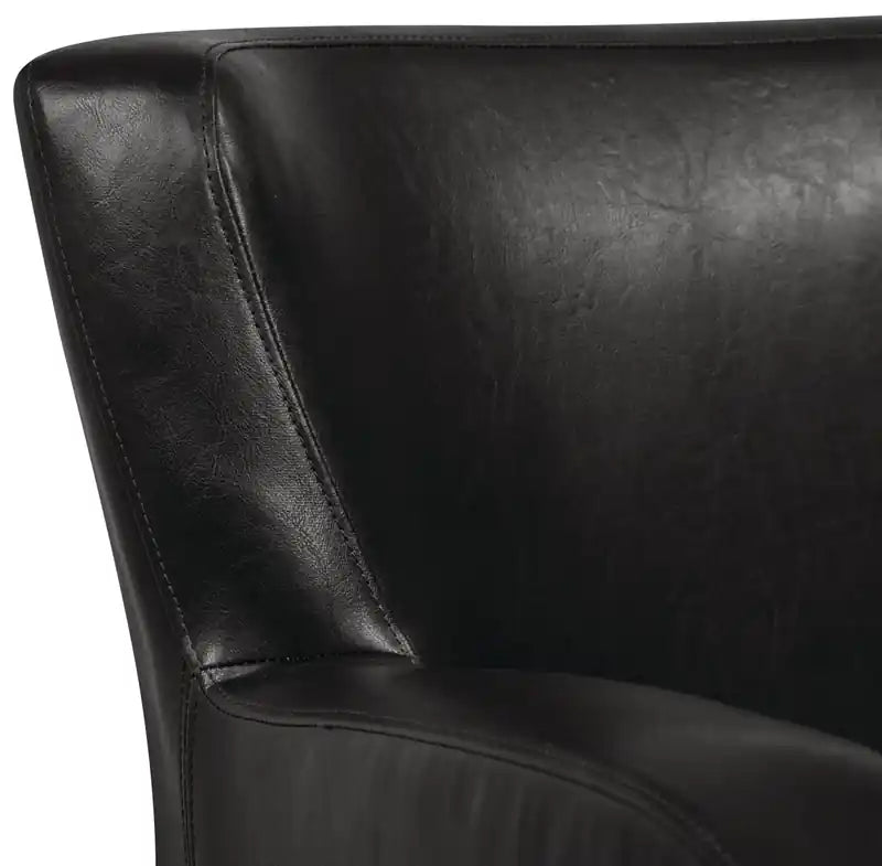 Zello 29.92 Faux Leather Accent Chair with Wood Legs