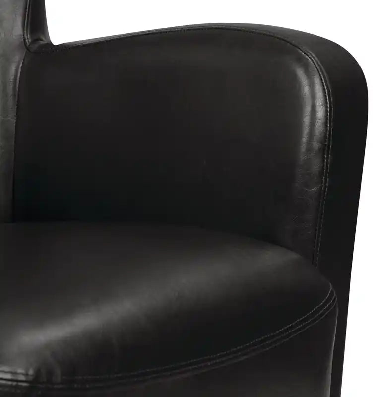Zello 29.92 Faux Leather Accent Chair with Wood Legs