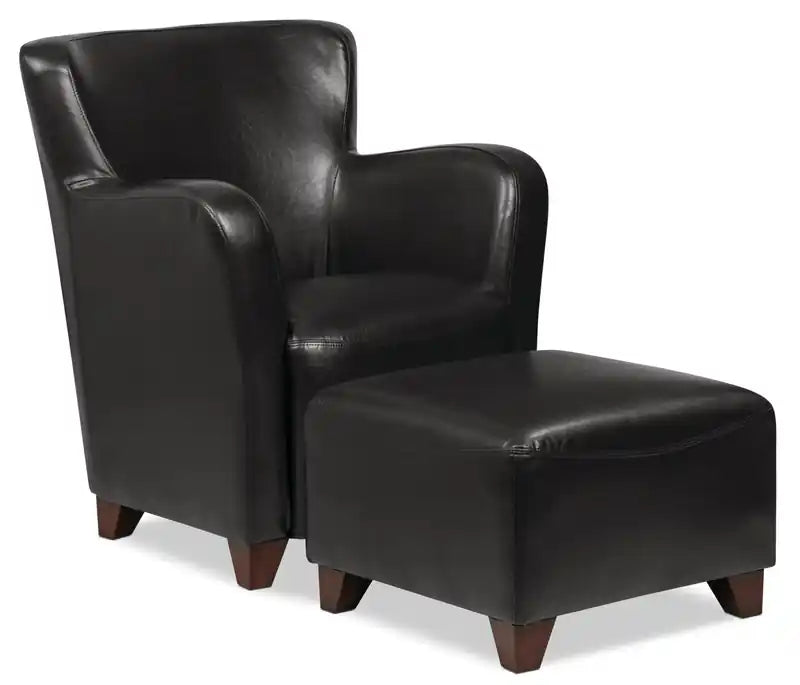Zello 29.92 Faux Leather Accent Chair with Wood Legs