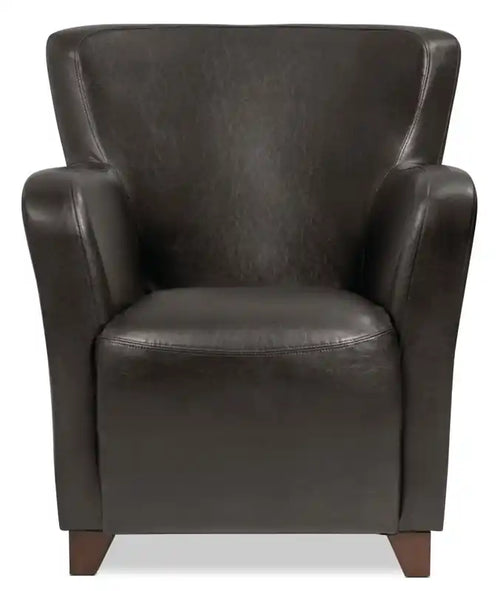 Fauteuil d'appoint en similicuir avec pieds en bois