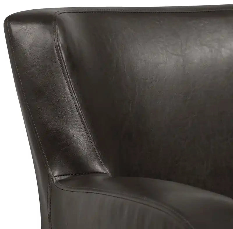 Zello 29.92 Faux Leather Accent Chair with Wood Legs
