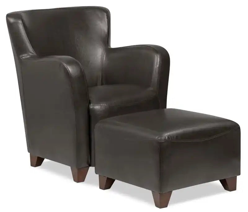 Zello 29.92 Faux Leather Accent Chair with Wood Legs