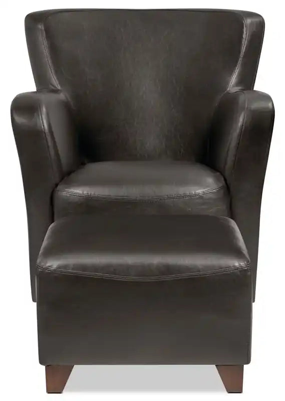 Zello 29.92 Faux Leather Accent Chair with Wood Legs